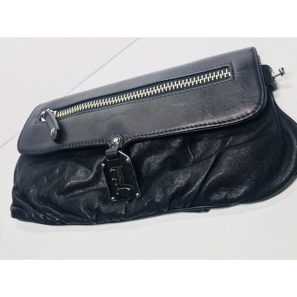 L.A.M.B. Gwen Stefani Handbag Clutch Black Leather - Picture 5 of 8